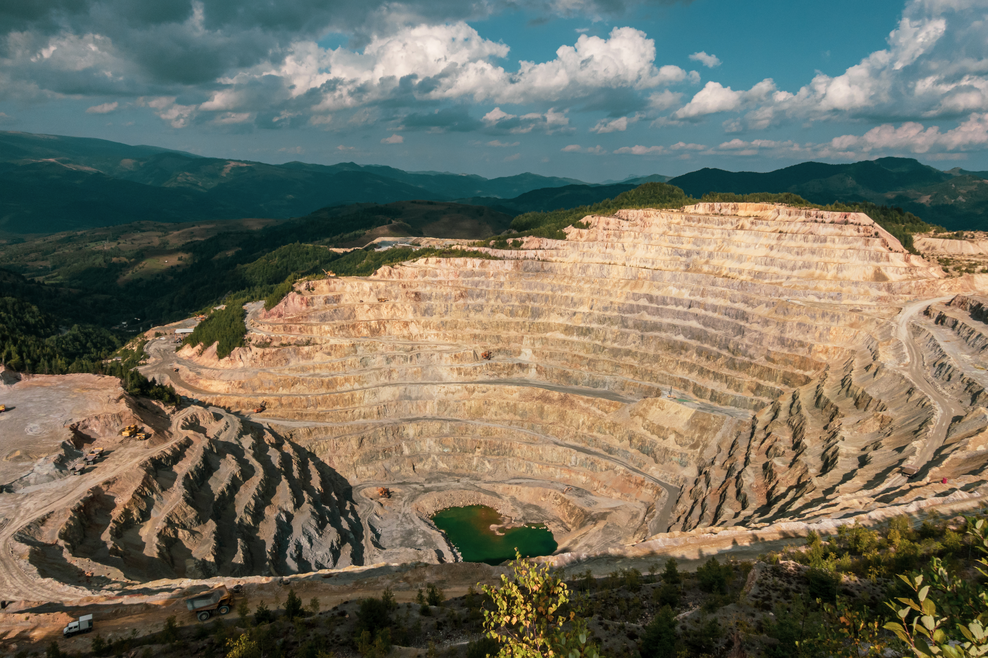 Copper mine aerial view